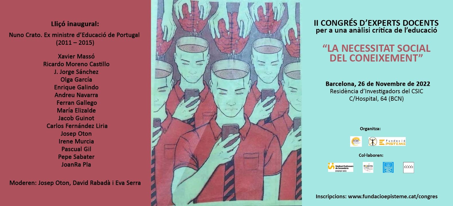 Més informació sobre l'article Nota de premsa: “Barcelona acollirà un congrés educatiu adreçat a la societat”